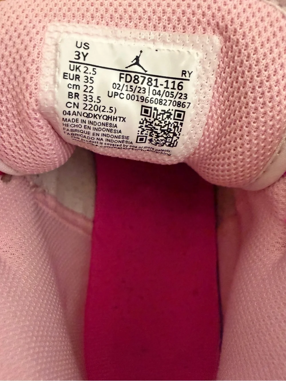 Jordan 1 Mid — Pink/Hot Pink Girl's Sneakers